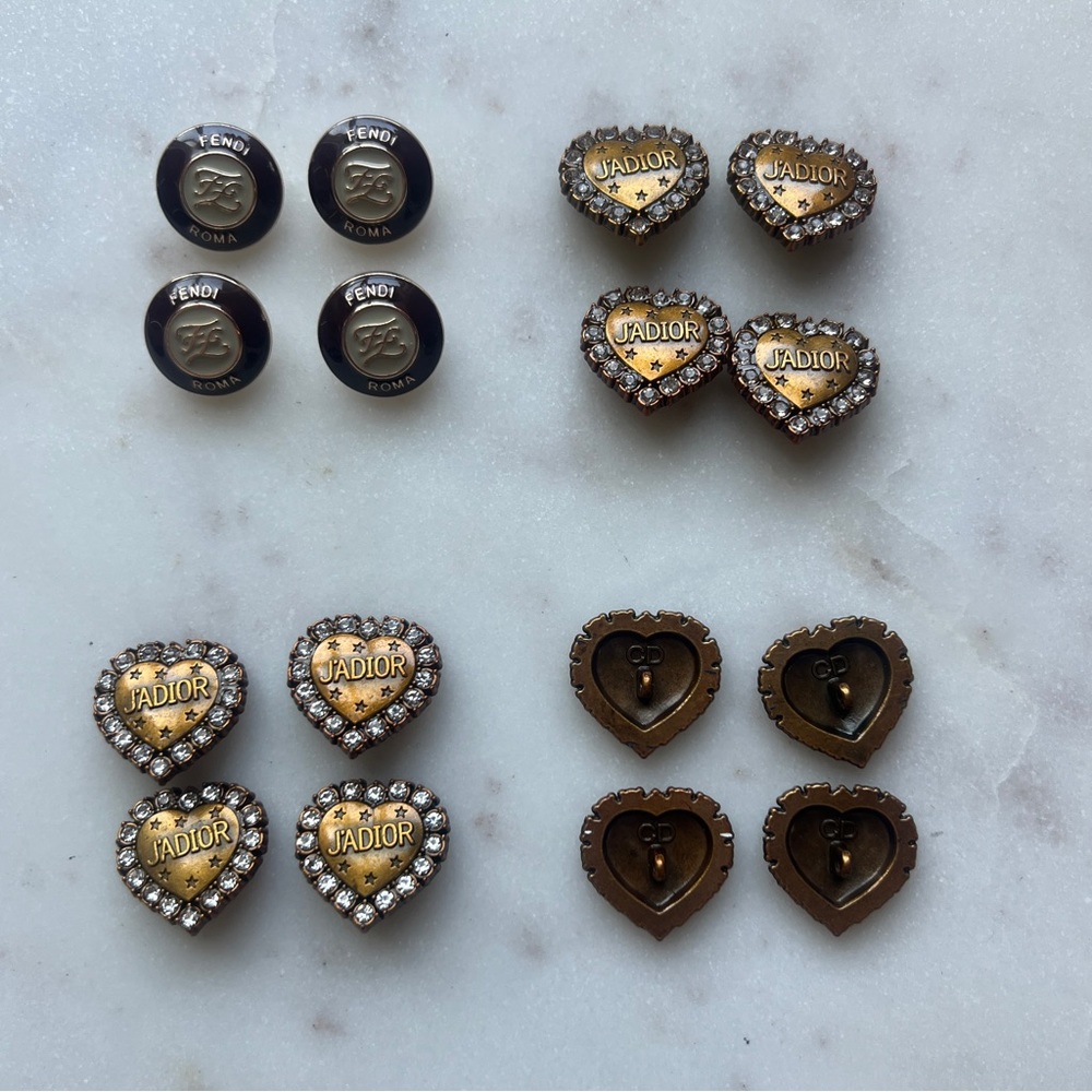 Vintage Designer Dior + Fendi buttons